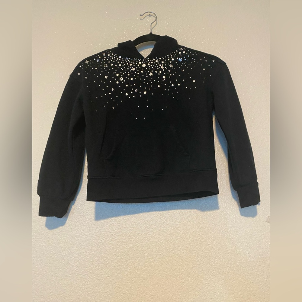 Cat & Jack Black Hoodie with Starry Accents Size 6/7